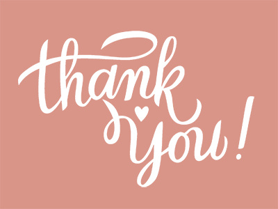 Thank You coral handlettering illustrative lettering thankyou type vector