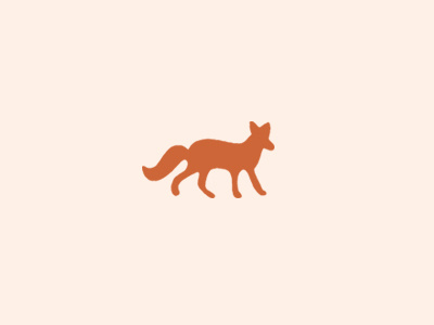 Little Fox animal detail fox mark orange silhouette small stamp