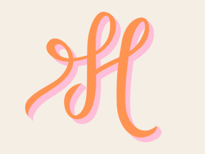 H h hand lettering letterform script typography uppercase