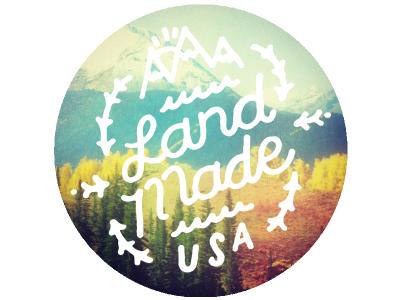 Land Made hand drawn type hand made land made logo nature sharpie usa