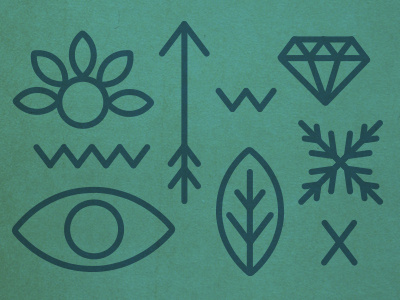Warpaint Logo Adaptations adaptations arrow diamond eye flower leaf logo nature warpaint x