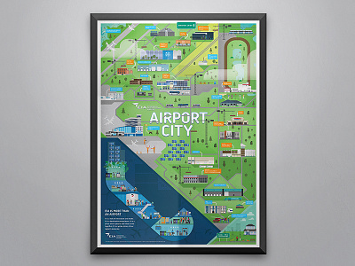Edmonton International Airport - Airport City design illustration poster