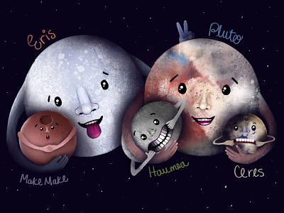 Pluto & the Other Dwarf Planets ceres childrens illustrations drawing dwarf planets early education early learning education eris haumea illustraiton illustrate ipad pro kids book makemake planets pluto procreate science solar system space