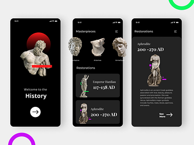 Museum App design Concept app design figma design interaction interaction design mobile ui museum ui designer