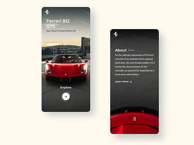 Practice Ui for Ferrari Website design figma design interaction mobile ui ui ui designer website design
