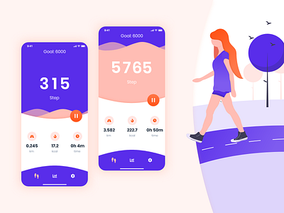 Step counter adobexd app ios mobile app mobile ui sport sports step stepcounter steptracker xddailychallenge