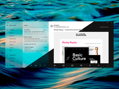 Mail App concept (Windows 10, Fluent design) 10 app concept dark design fluent light mail manager theme windows