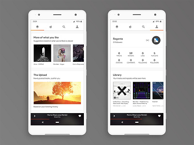 SoundCloud Redesign (Android 9.0 P) 18x9 9.0 android app concept invision music navigation p redesign soundcloud studio