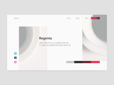 Landing page - Portfolio website concept design designer example flat fluent home landing page portfolio regenta