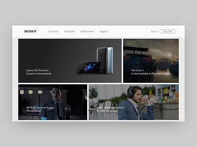 Sony.com Landing page Redesign concept