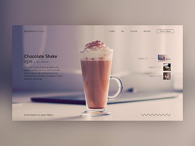 Reqentabeveraqes (Landing Page) beverages chocolate clean cocktail design drinks flat food reqenta restaurant shake website