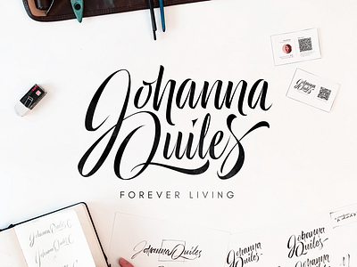 Johanna Quiles calligraphy composition design legature lettering logotype script type