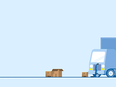 Moving animation gif illustration moving truck