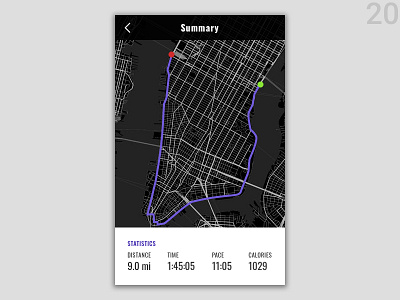 Day 20 - Location Tracker app concept daily ui dailyui design distance illustration invisionstudio location manhattan map nyc pace running sketchapp time tracker ui uidesign vector