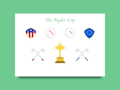 Icon Set clubs concept cup daily ui dailyui design europe european european union golf illustration nyc ryder sketchapp ui uiconcept uidesign united states usa vector
