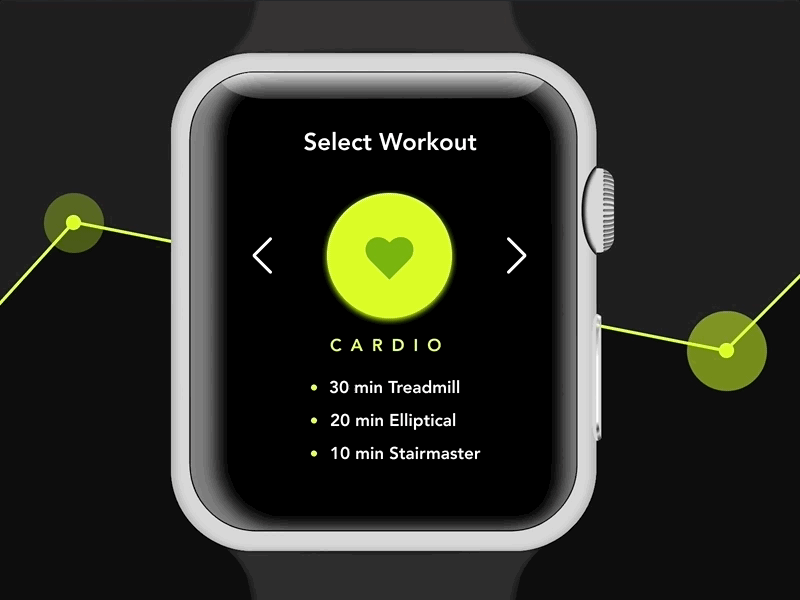 Workout cardio concept dailyui data design exercise gif icons invisionstudio iwatch motion strength stretch tracker transition ui uidesign vector wearable workout