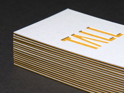 Tall Business Card branding business card die cut logo orange stationary tall