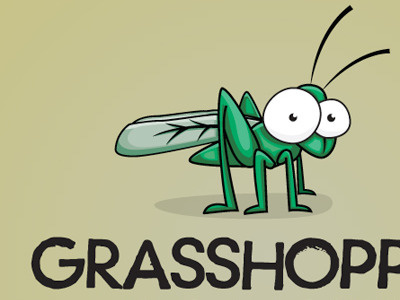 Grasshopper Gardening brand design illustration logo type