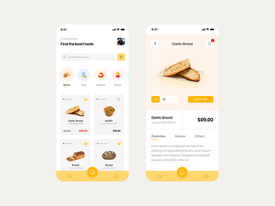 Food app UI Design app design app ui cart design design food food app food ordering app interface design orders ui ui ux design ui design user interface design