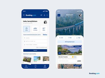 Booking.com Mobile app Redesign UI Concept