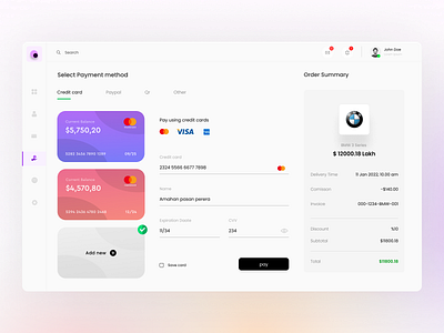 Payment Dashboard - UI Design
