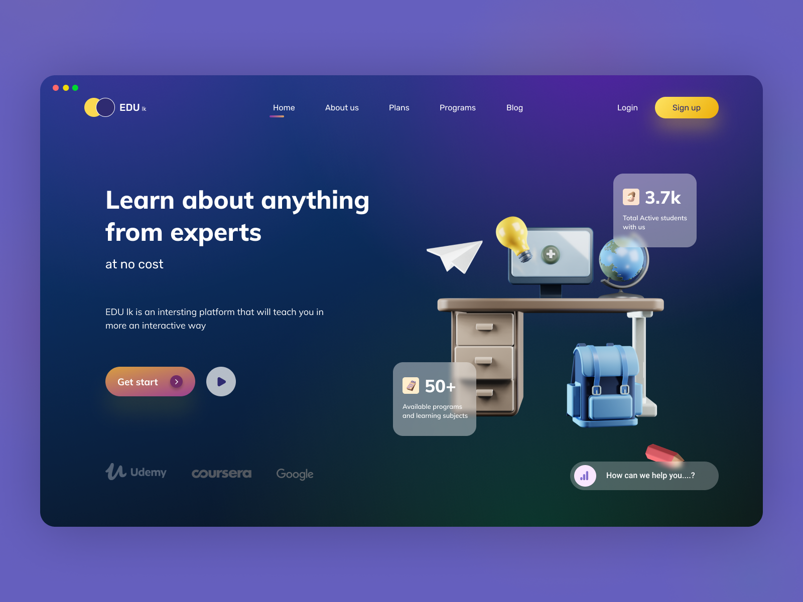 learning code hero header Exploration by Zesan h. on Dribbble