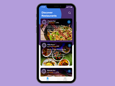 Restaurant exploration App iphone x restauarant ui