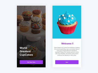 Cup cake shop App | Welcome screen adobe xd app app design app ui design home screen iphone x ui ui design welcome welcome design