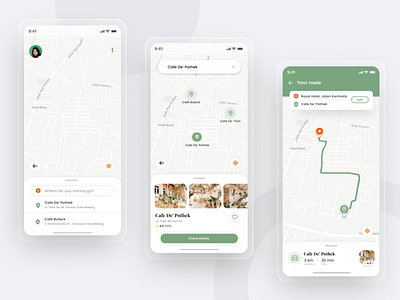 Navigation App Challenge app app screen design illustration map map design map ui mapbox maps minimalis mobile app navigation navigation app simple ui uiux ux