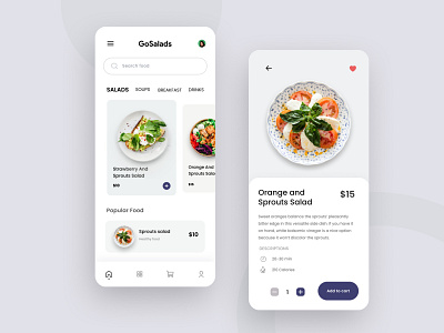 Delivery Food Mobile Apps app clean delivery food ios minimal mobile salad salads ui ux