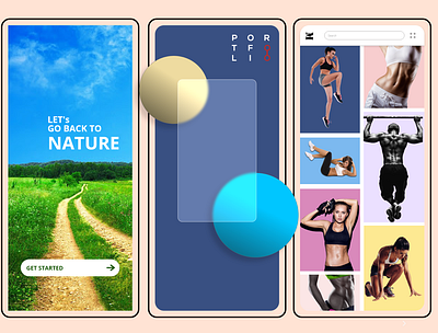 Mobile UXUI Designs adobe xd app design fitness mobile uxui nature prototype ui ux ui design uiux uiuxdesigner