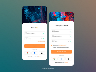 Login / Register - App UI UX Design app design figma login mobile mobile app mobile app design sign in sign up ui uiux ux