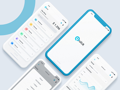 Quick - Online Payment Platform (Mobile App) app app design app ui clean clean app design concept dashboard design interface ios app iphone app material minimal mobile payment platform product stylish uiux white