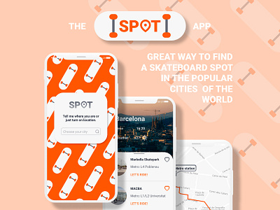 Concept of the SPOT app app concept design system figma first work interface iphone kit skate ui ux webdisign