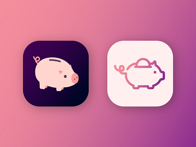 Piggybank icons branding cute icon idea illustration inspiration logo logodesign pig piggy bank piggybank simple ui