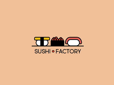 Sushi factory branding cute design icon logo logodesign practice round simple sushi vector