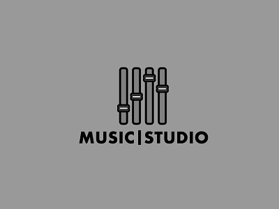 Music Studio cute logo logodesign practice round simple synthesizer