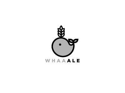 WhaaAle ale beer beer branding blackandwhite branding character cute gray icon idea inspiration logo logodesign simple whale wordplay