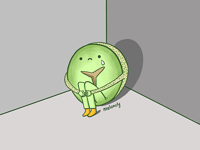 Melonely branding cartoon character cute doodle green idea illustration inspiration interesting ipad lonely melon wordplay