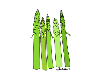 Asparagus asparagus branding cartoon character cute green illustration vegetable