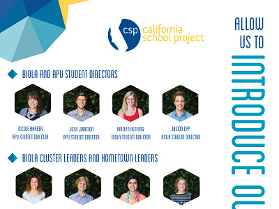 California School Project - Meet the Team design geometric graphic design meet the team theme