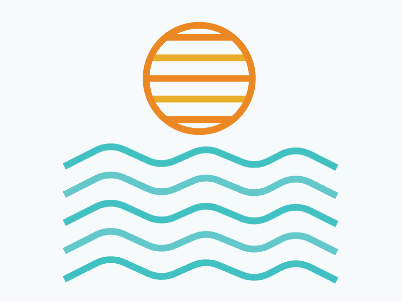 Sunset graphic design graphic illustration beach ocean water sun waves san diego sunset