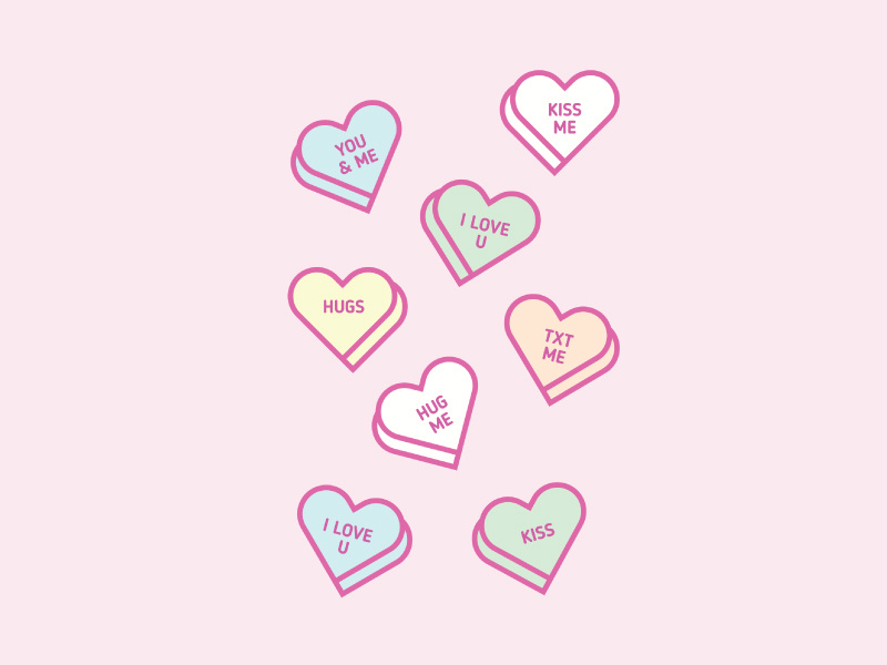 Candy Hearts graphic weekoflove hearts candy vday valentinesday candyhearts