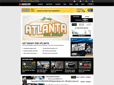 NASCAR.com homepage re-design
