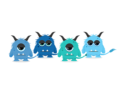 Snow Monsters adobe cute design flat flat design game graphic design illustration monsters photoshop web website