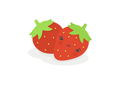 Strawberries adobe berries berry cute design flat flat design fruit illustration photoshop strawberries strawberry