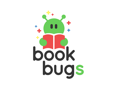 Book Bugs adobe book bugs branding bug childrens book cute design flat flat design flat design illustration kids logo logo photoshop