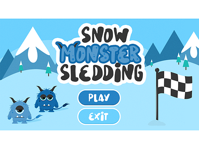Snow Monster Sledding Game Menu
