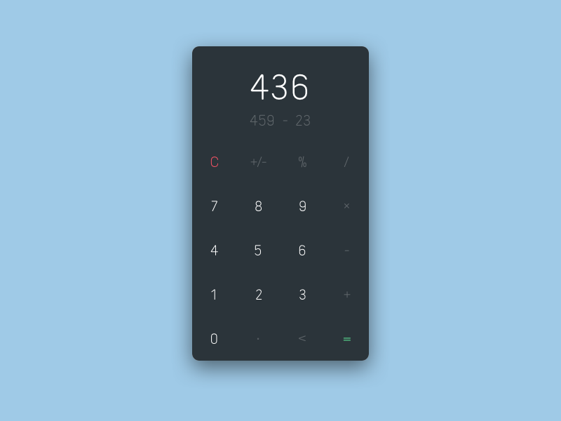 Daily UI Challenge: Calculator by Kay Teuber on Dribbble