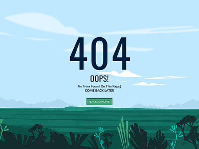 404 clean field 404 404 page art creative design draw error field flat forest illustration tree ui uidesign uiux vector web webdesign website